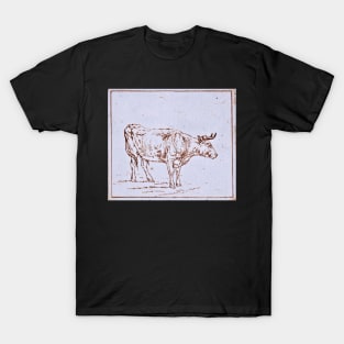 drawing of a grazing cow T-Shirt